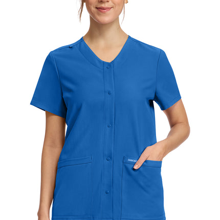 Cherokee Workwear Originals Ultra Women's 2-Pocket Snap-Front Top CK844A - Royal