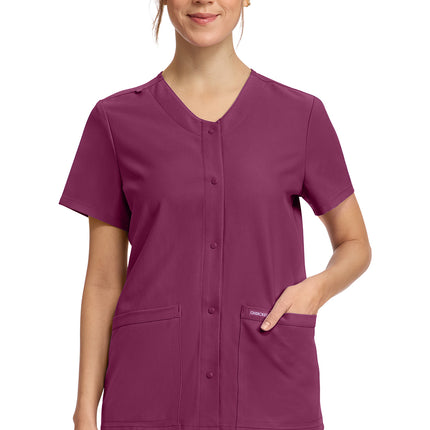Cherokee Workwear Originals Ultra Women's 2-Pocket Snap-Front Top CK844A - Wine