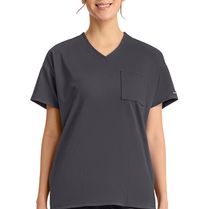 Cherokee Achieve Women's 3 Pocket V-Neck Tunic CK863 - Pewter