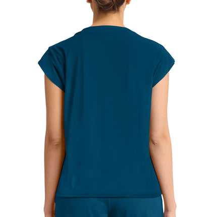 Cherokee Achieve Women's 1-Pocket Crew Neck Top CK936 - Caribbean Blue