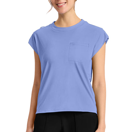 Cherokee Achieve Women's 1-Pocket Crew Neck Top CK936 - Ciel