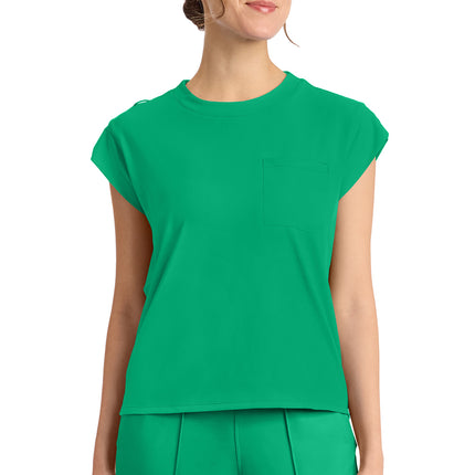Cherokee Achieve Women's 1-Pocket Crew Neck Top CK936 - Green Apple