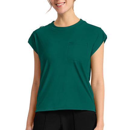 Cherokee Achieve Women's 1-Pocket Crew Neck Top CK936 - HUNTER