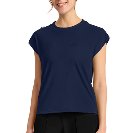 Cherokee Achieve Women's 1-Pocket Crew Neck Top CK936 - Navy