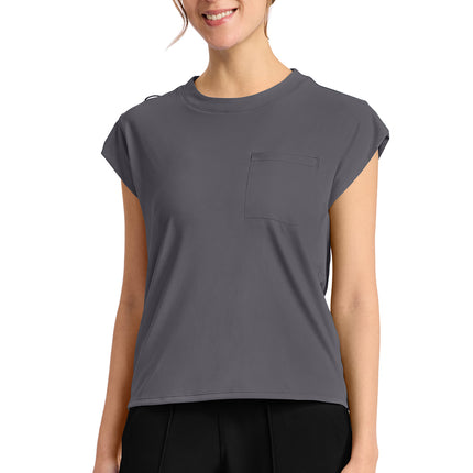Cherokee Achieve Women's 1-Pocket Crew Neck Top CK936 - Pewter