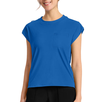 Cherokee Achieve Women's 1-Pocket Crew Neck Top CK936 - Royal
