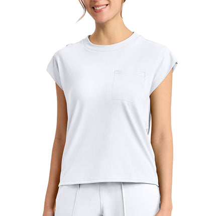 Cherokee Achieve Women's 1-Pocket Crew Neck Top CK936 - WHITE