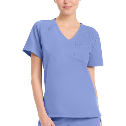 Cherokee Workwear Originals Ultra Women's Tuck-in V-Neck Top CK954A - Ciel Blue