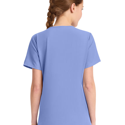 Cherokee Workwear Originals Ultra Women's Tuck-in V-Neck Top CK954A - Ciel Blue