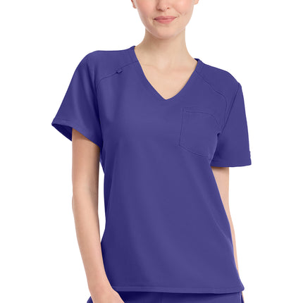 Cherokee Workwear Originals Ultra Women's Tuck-in V-Neck Top CK954A - Grape