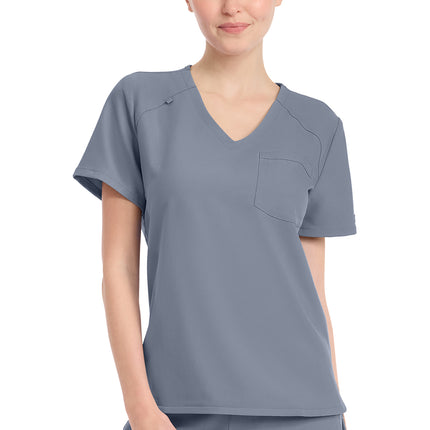 Cherokee Workwear Originals Ultra Women's Tuck-in V-Neck Top CK954A - Grey
