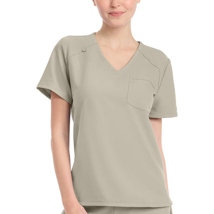 Cherokee Workwear Originals Ultra Women's Tuck-in V-Neck Top CK954A - Khaki