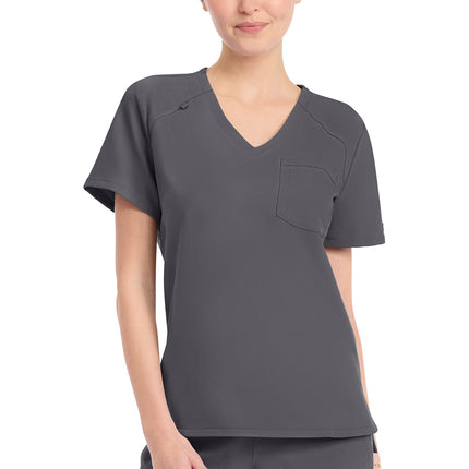 Cherokee Workwear Originals Ultra Women's Tuck-in V-Neck Top CK954A - Pewter
