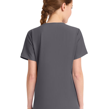 Cherokee Workwear Originals Ultra Women's Tuck-in V-Neck Top CK954A - Pewter