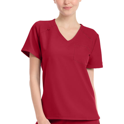 Cherokee Workwear Originals Ultra Women's Tuck-in V-Neck Top CK954A - RED