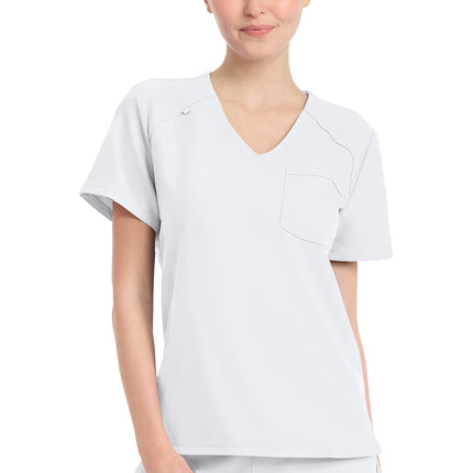 Cherokee Workwear Originals Ultra Women's Tuck-in V-Neck Top CK954A - White