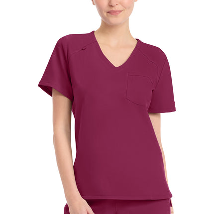 Cherokee Workwear Originals Ultra Women's Tuck-in V-Neck Top CK954A - Wine