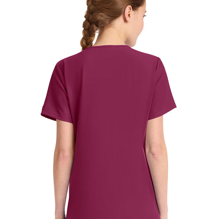 Cherokee Workwear Originals Ultra Women's Tuck-in V-Neck Top CK954A - Wine