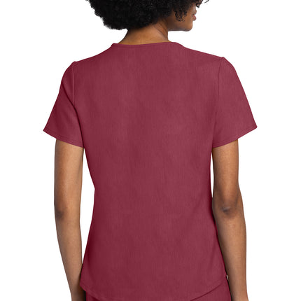 Cherokee Workwear Originals Ultra V-Neck Top CK961A - Heather Cranberry