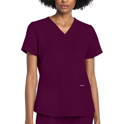 Cherokee Workwear Originals Ultra V-Neck Top CK961A - Wine