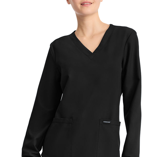 Cherokee Workwear Originals Ultra Long Sleeve Modesty Top CK962A - Black