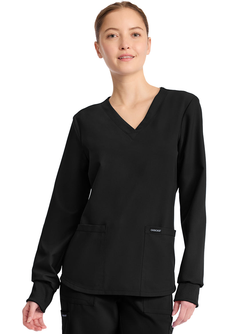 Cherokee Workwear Originals Ultra Long Sleeve Modesty Top CK962A - Black
