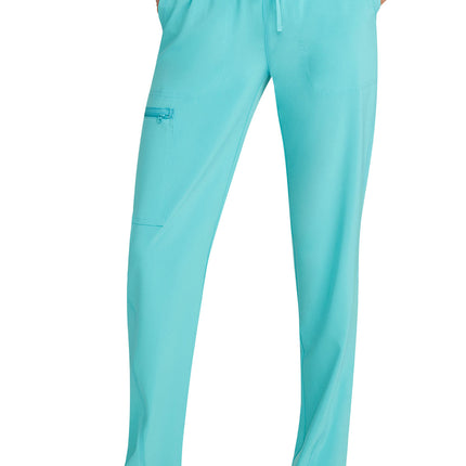 Cherokee Allura Mid Rise Drawstring Tapered Leg Pant CKA184 - Aqua Cove