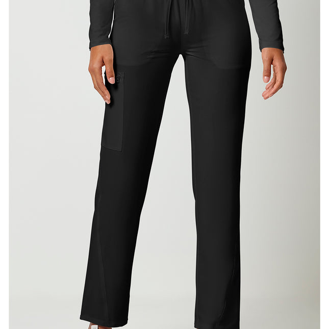 Cherokee Allura Mid Rise Drawstring Tapered Leg Pant CKA184 - Black