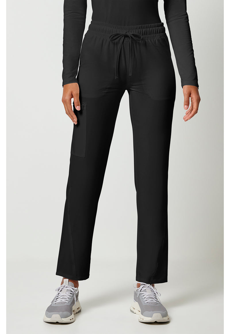 Cherokee Allura Mid Rise Drawstring Tapered Leg Pant CKA184 - Black