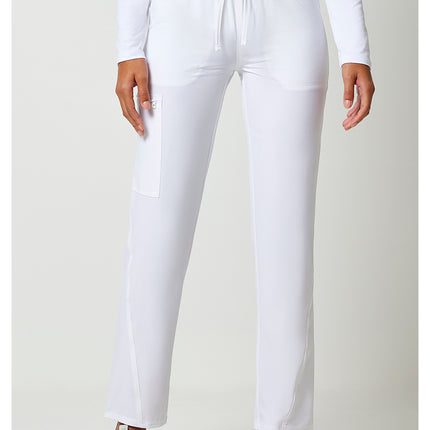 Cherokee Allura Mid Rise Drawstring Tapered Leg Pant CKA184 - White