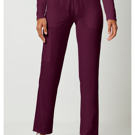 Cherokee Allura Mid Rise Drawstring Tapered Leg Pant CKA184 - Wine