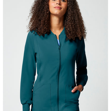 Cherokee Allura Zip Front Jacket CKA384 - Caribbean Blue