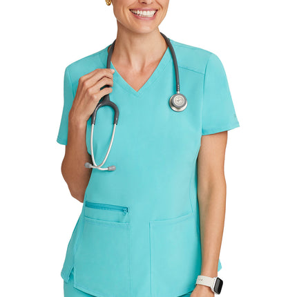 Cherokee Allura V-Neck Top CKA685 - Aqua Cove