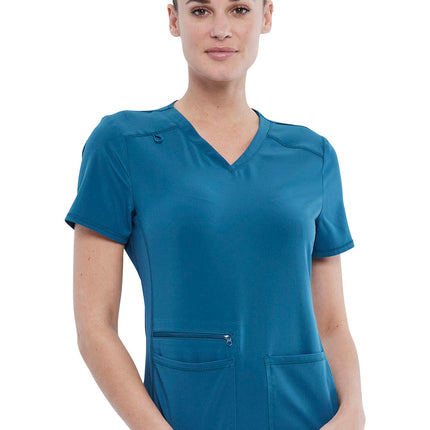 Cherokee Allura V-Neck Top CKA685 - Caribbean Blue