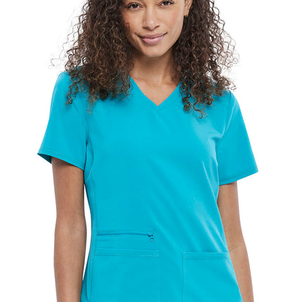 Cherokee Allura V-Neck Top CKA685 - Teal Blue