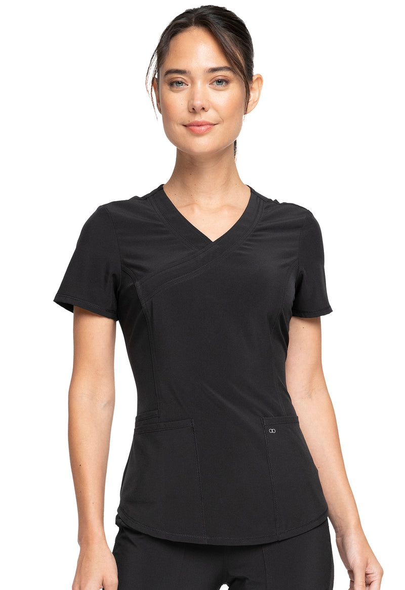 Cherokee Allura Mock Wrap Top CKA688 - Black