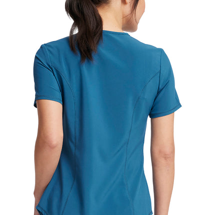Cherokee Allura Mock Wrap Top CKA688 - Caribbean Blue