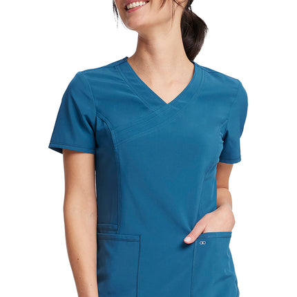 Cherokee Allura Mock Wrap Top CKA688 - Caribbean Blue