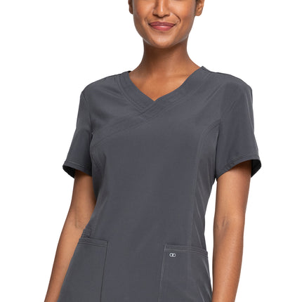 Cherokee Allura Mock Wrap Top CKA688 - Pewter