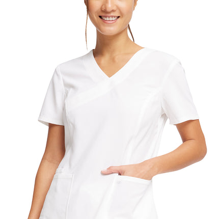 Cherokee Allura Mock Wrap Top CKA688 - White