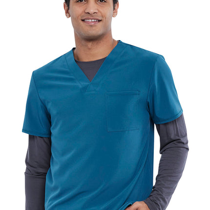 Cherokee Allura Men's Tuckable V-Neck Top CKA689 - Caribbean Blue
