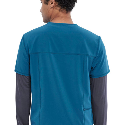 Cherokee Allura Men's Tuckable V-Neck Top CKA689 - Caribbean Blue