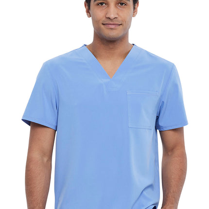 Cherokee Allura Men's Tuckable V-Neck Top CKA689 - Ciel Blue