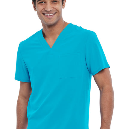 Cherokee Allura Men's Tuckable V-Neck Top CKA689 - Teal Blue