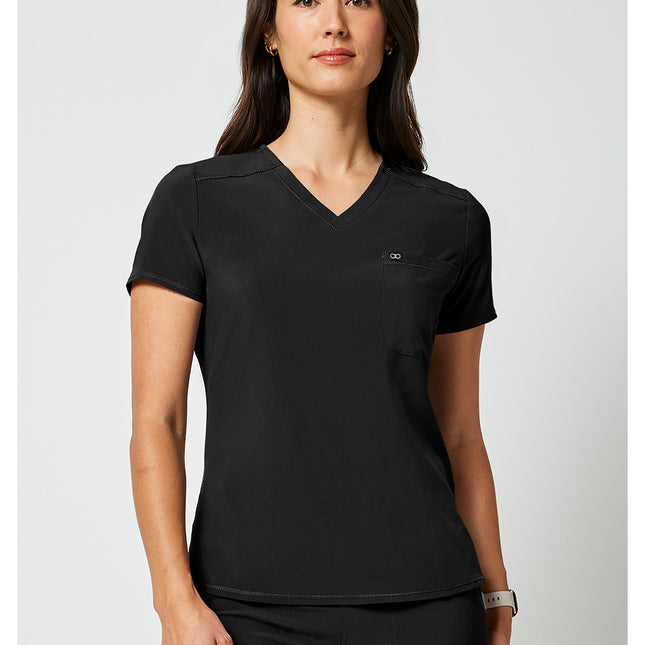 Cherokee Allura Tuckable V-Neck Top CKA690 - Black