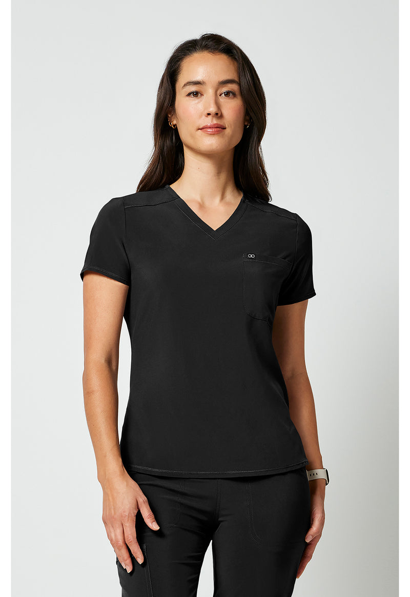Cherokee Allura Tuckable V-Neck Top CKA690 - Black