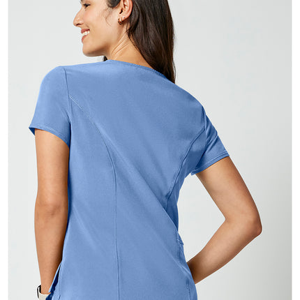 Cherokee Allura Tuckable V-Neck Top CKA690 - Ciel Blue