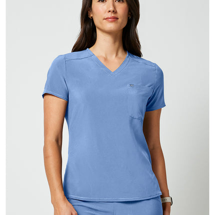 Cherokee Allura Tuckable V-Neck Top CKA690 - Ciel Blue