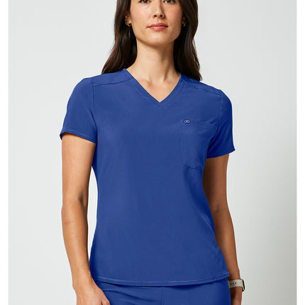 Cherokee Allura Tuckable V-Neck Top CKA690 - Galaxy Blue