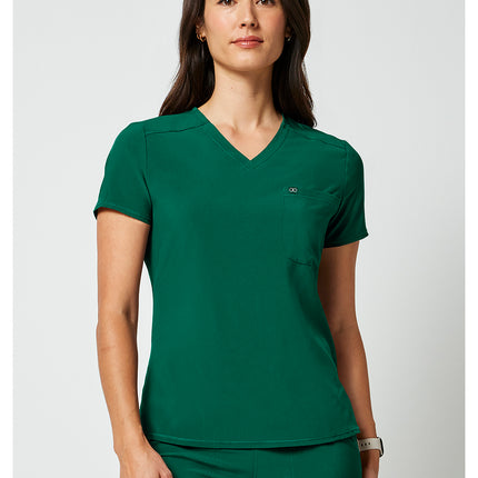 Cherokee Allura Tuckable V-Neck Top CKA690 - Hunter Green